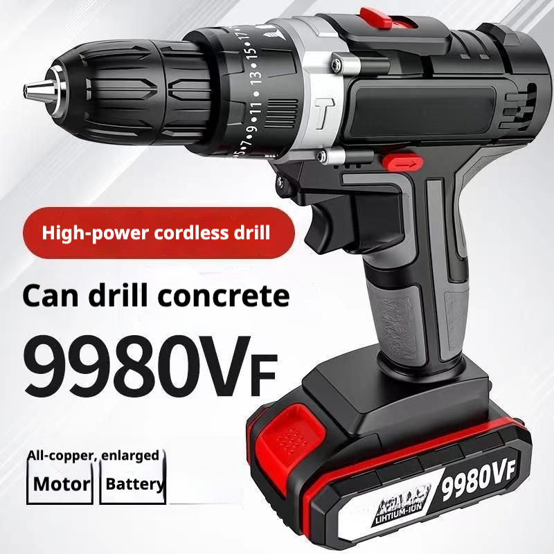 Portable Impact Drill Pistol Multifunctional Electric Screwdriver + 1 charger 1 battery