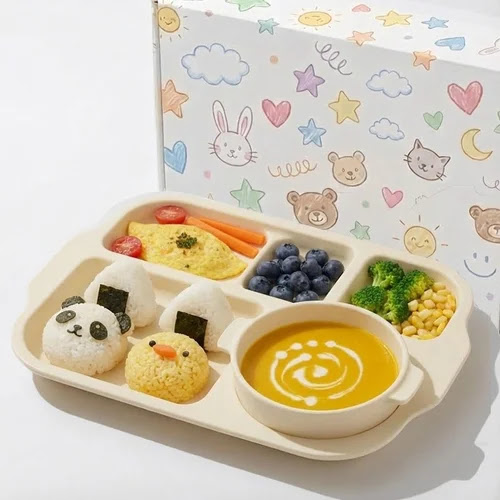 에코젠 냠냠 식판 세트, 요구르트, 1개, 식판 + 볼