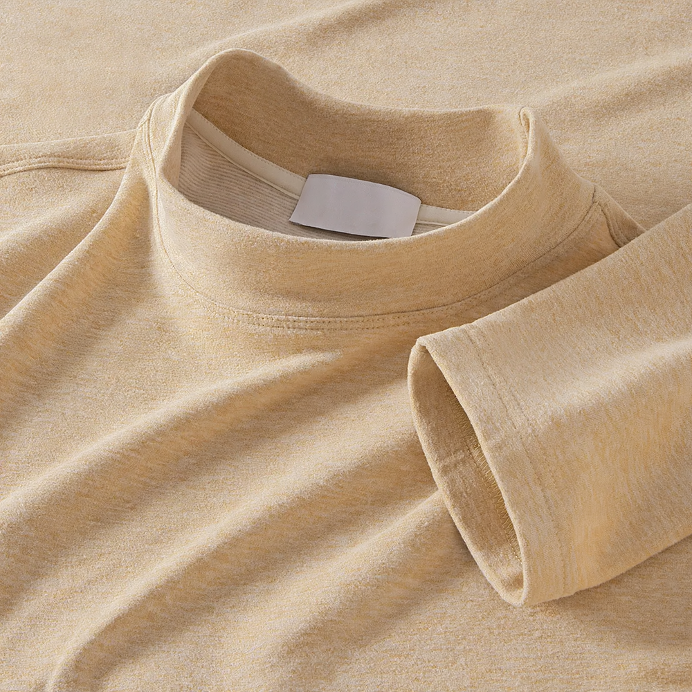 Wärmendes Langarm-Shirt mit halbem Stehkragen