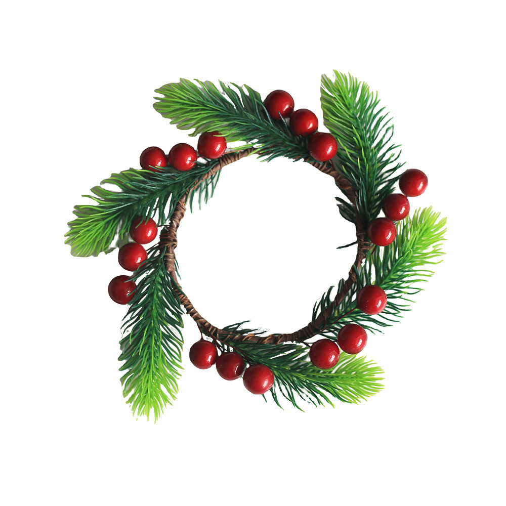 Weihnachtskranz mit Tannennadeln und roten Beeren, 18 cm