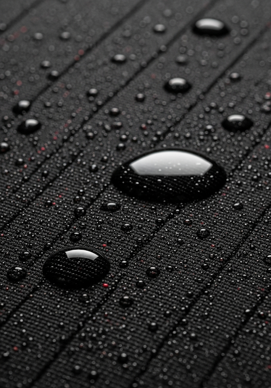 Dark Ribbed Fabric Water Drops