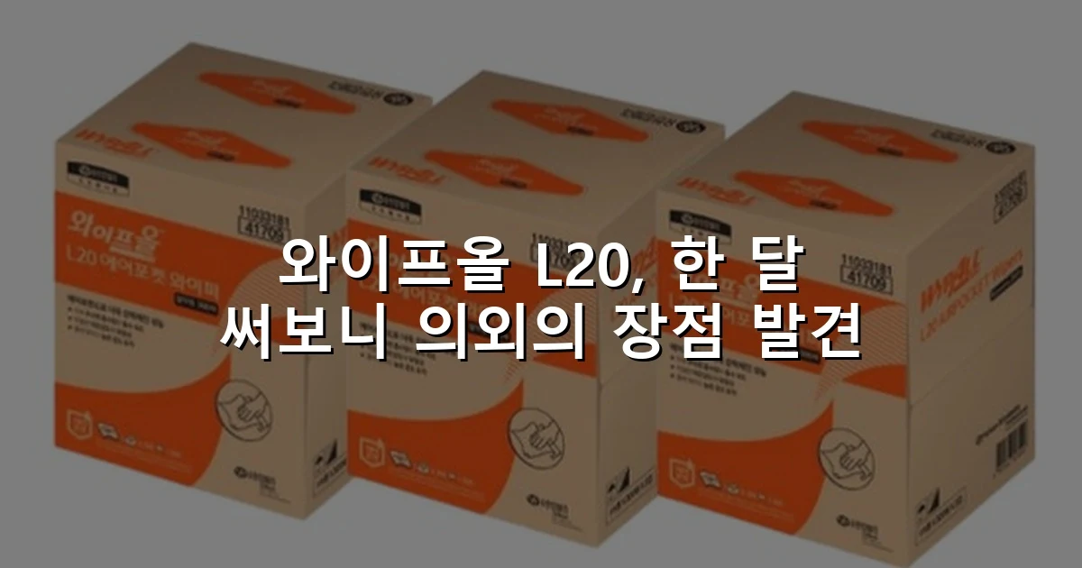 와이프올 L20, 한 달 써보니 의외의 장점 발견