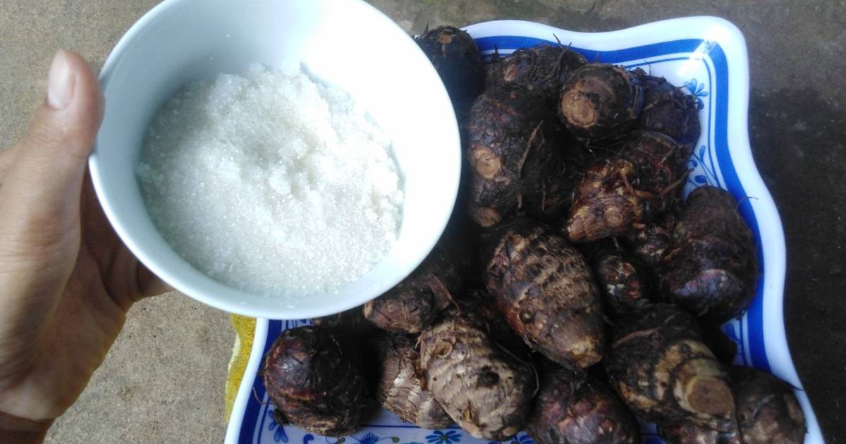 Khoai sọ luộc chấm đường