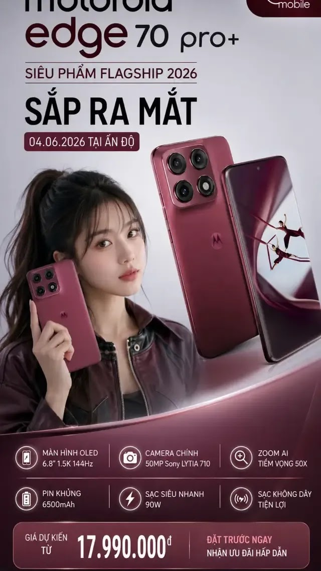 🔥 Motorola Edge 70 Pro+ lộ cấu hình “đè nặng” phân khúc flagship Android 2026 với pin 6500mAh và zoom AI 50x 😲 #Motoro