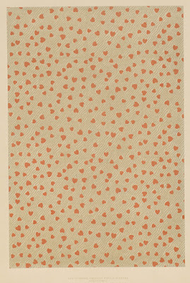 Lithografiertes Papier Flächenmuster mit Herzen 1885   1910