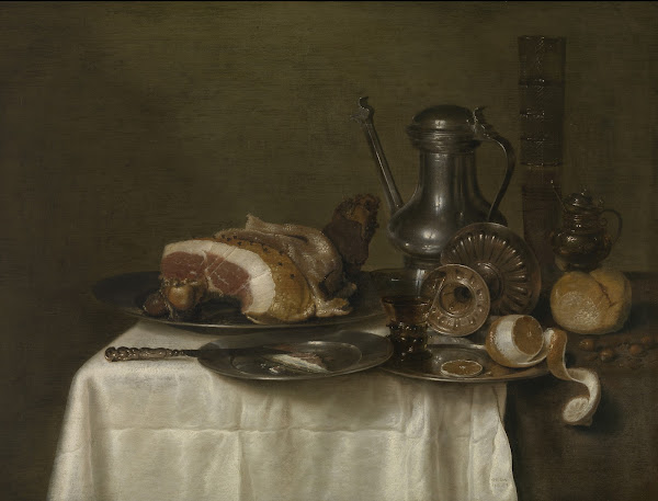 Still life with ham and bread 1649