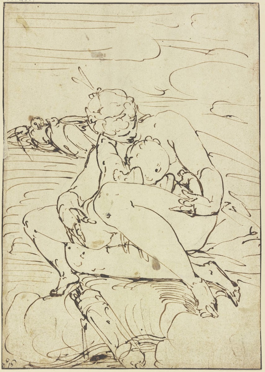 Venus caressing Cupid