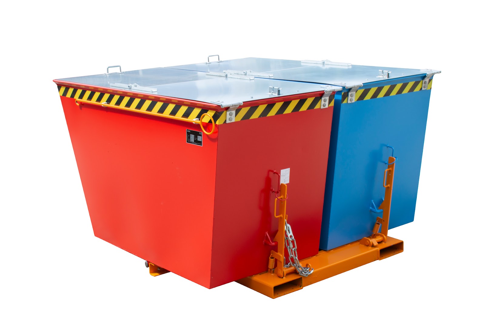 Kiepcontainer DUO, gelakt, Geeloranje