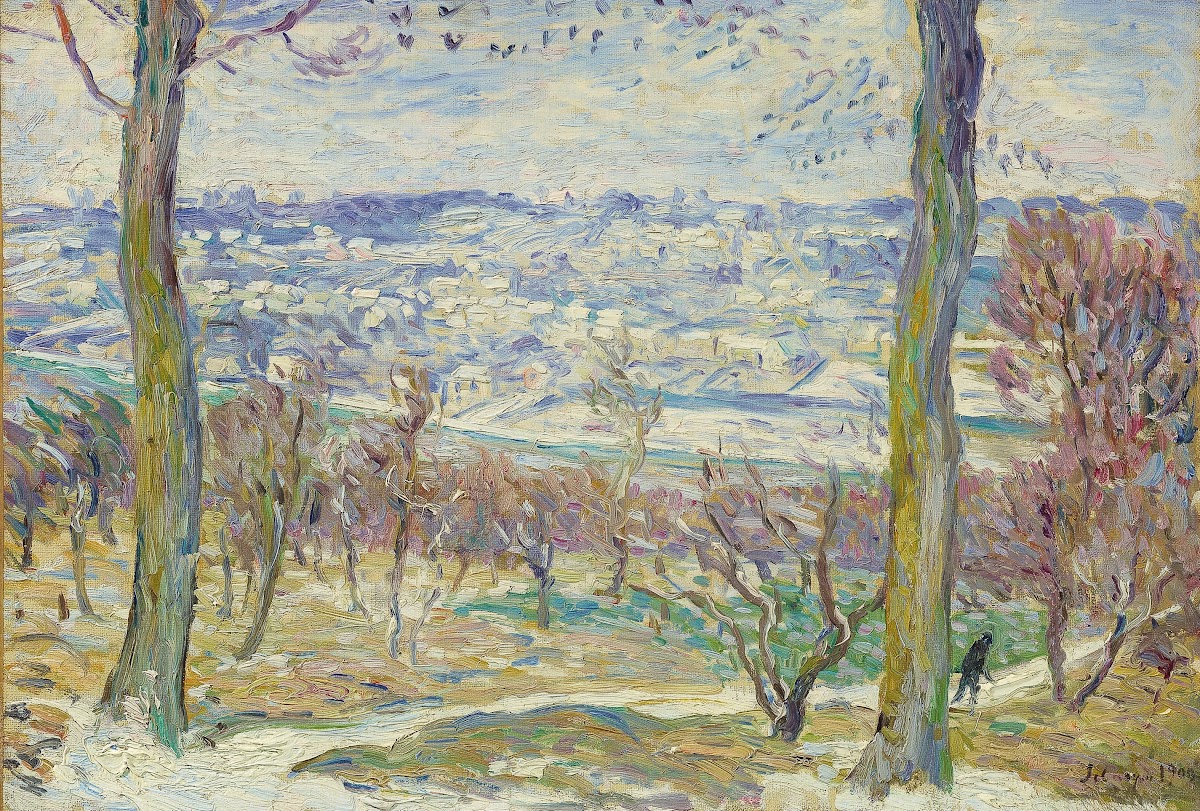 Paysage de neige aux environs de Paris 1909