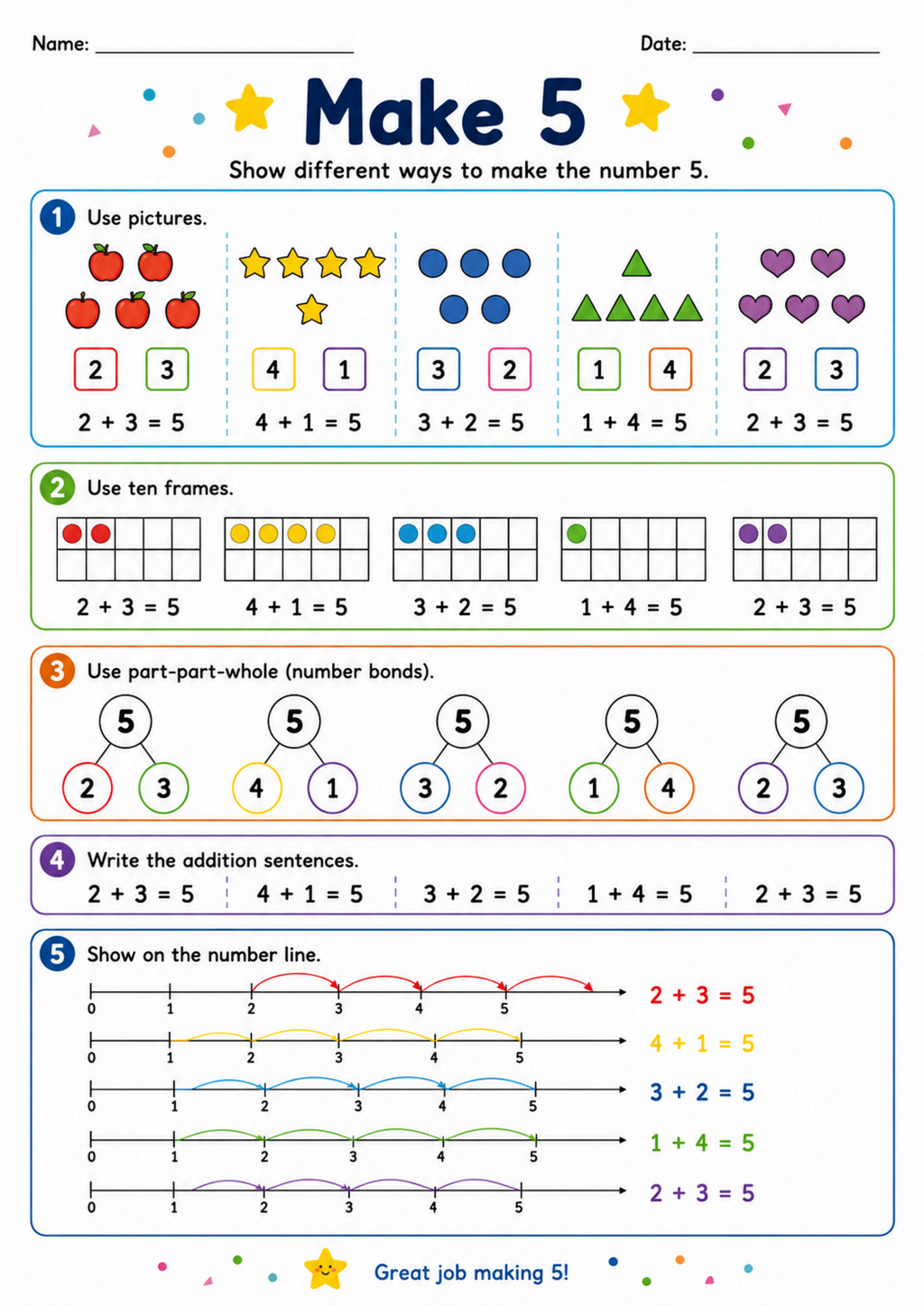 Make 5 Worksheet