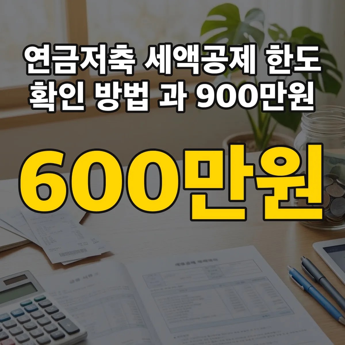 연금저축 세액공제 한도 확인 방법 600만원과 900만원