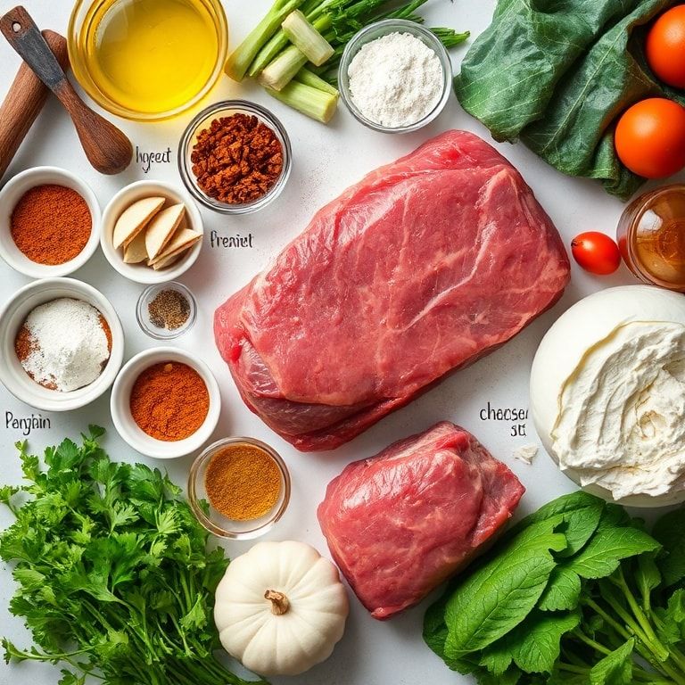 Ingredients for Creamy Low Carb Beef Roast Recipe for Easy Dinner – Quick & Comforting