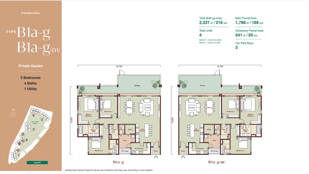 Zenia Damansara Condovilla - Type B1A-G floor plan — 1777 sq ft, 4 bedrooms
