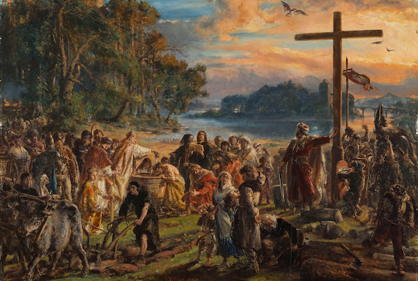 Adoption of Christianity 965 AD from the series History of Civilization in Polan