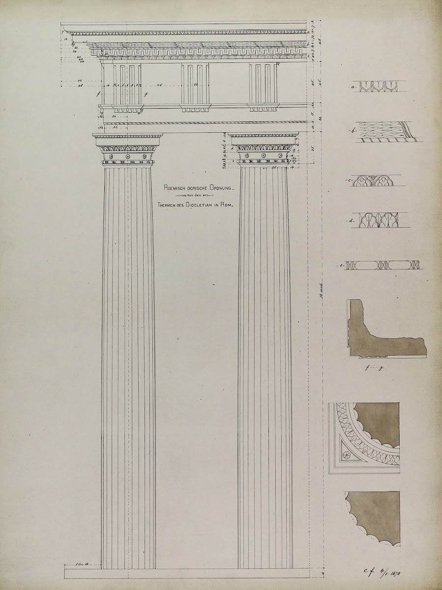 Orders of Architecture Roman Doric Order from Baths of Diocletian Rome Italy Ele
