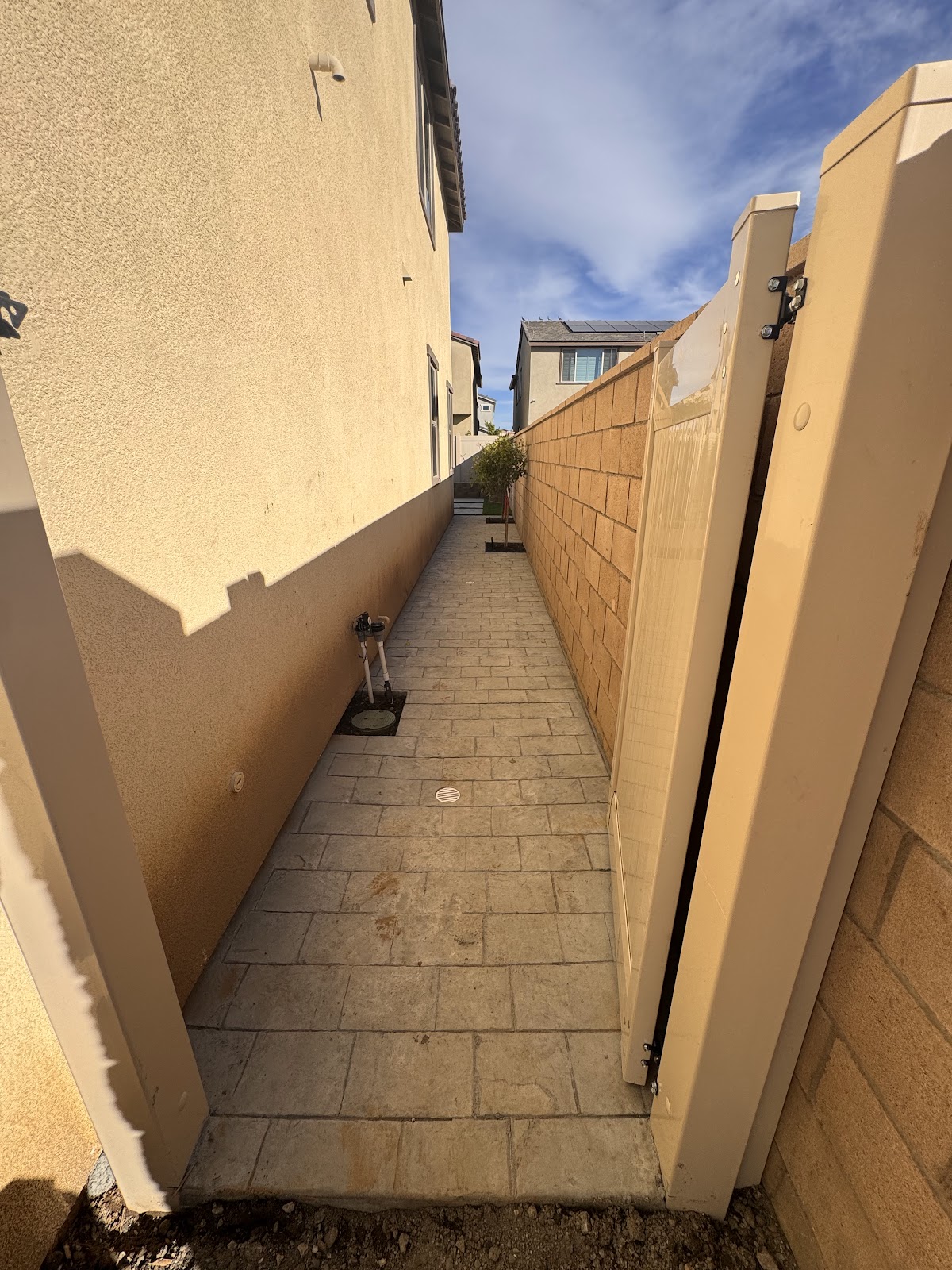 Retaining wall and landscaping