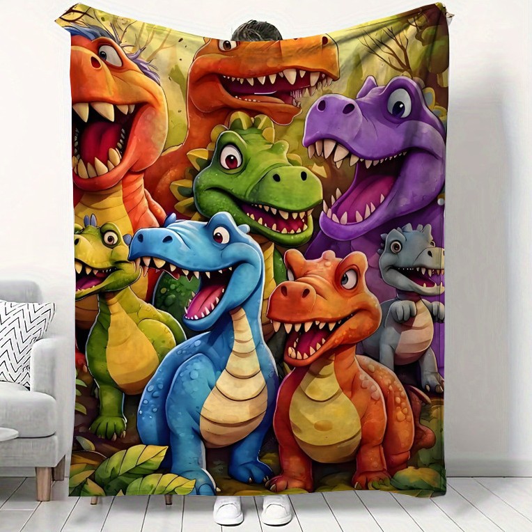 Flannel blanket with digital print, cartoon design