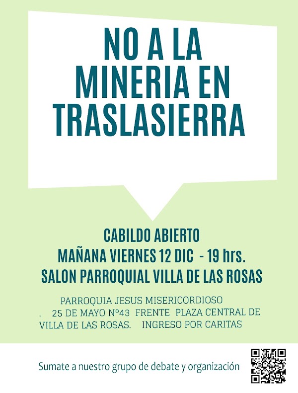 NO A LA MINERIA EN TRASLASIERRA CABILDO ABIERTO