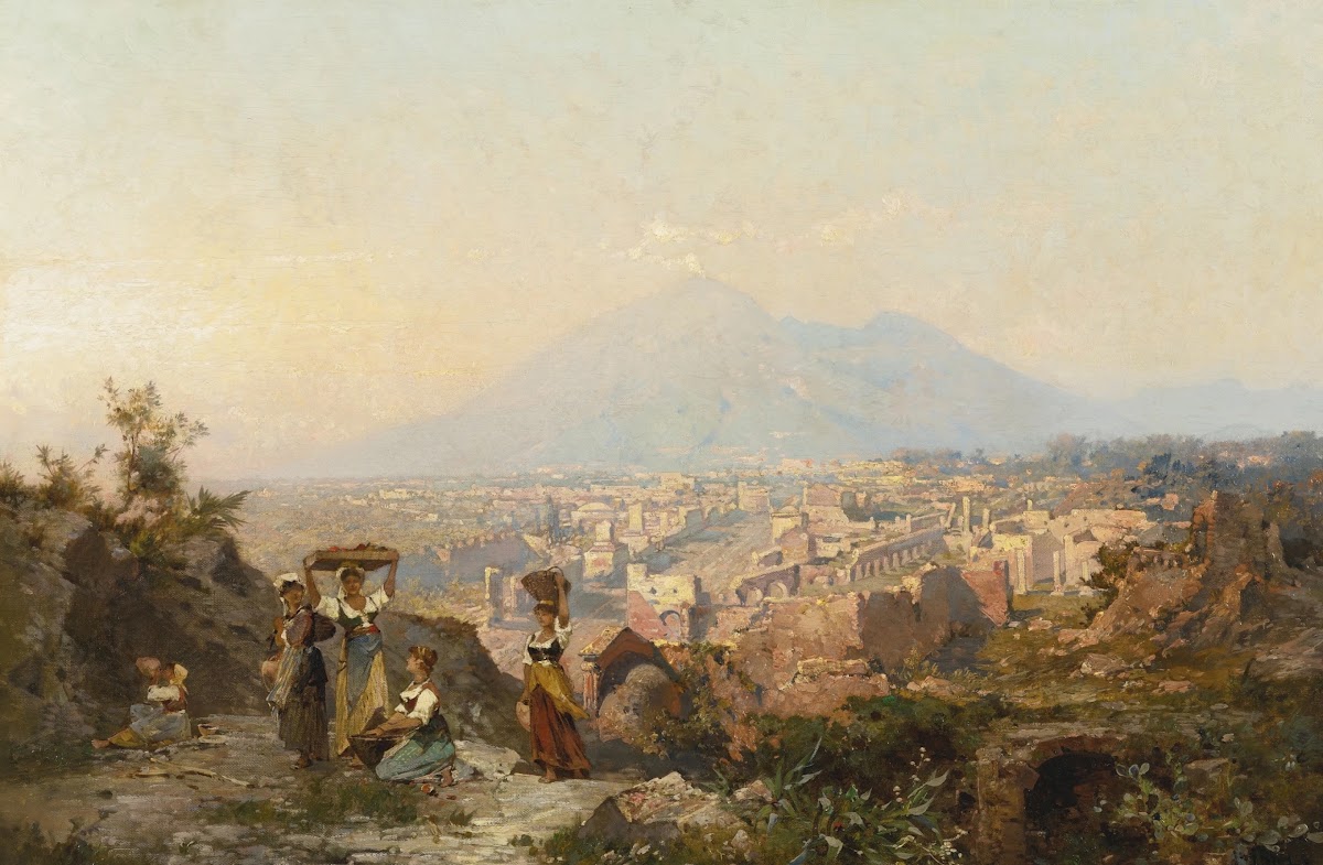 Figures on a Hill Overlooking Pompeii