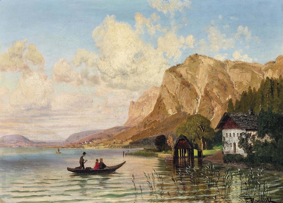 Fishermen on a lake