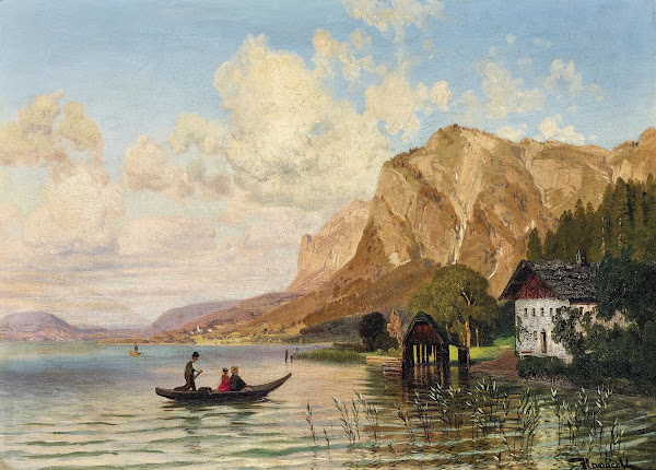 Fishermen on a lake