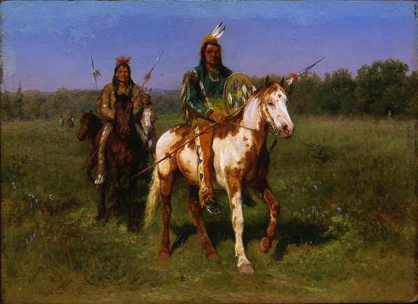 Mounted Indians Carrying Spears 1890