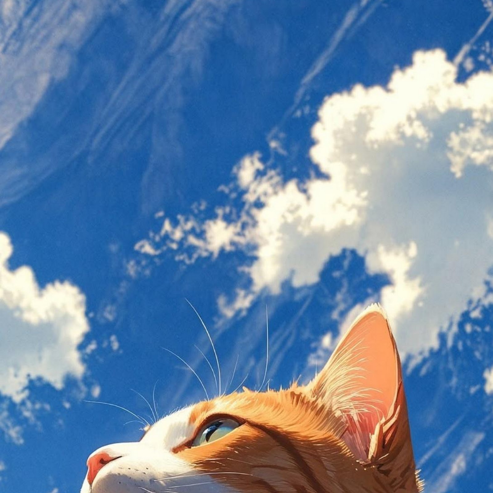 Download Ginger Cat Looking At Sky Full HD iPhone