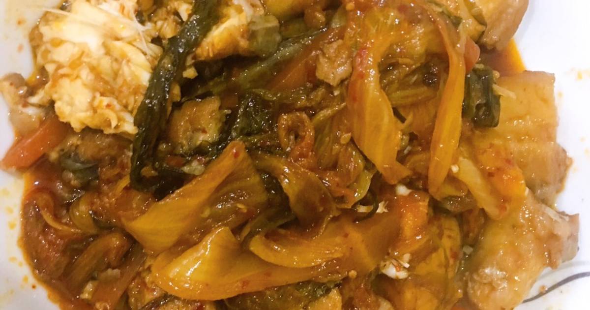 Cá trắm kho kim chi