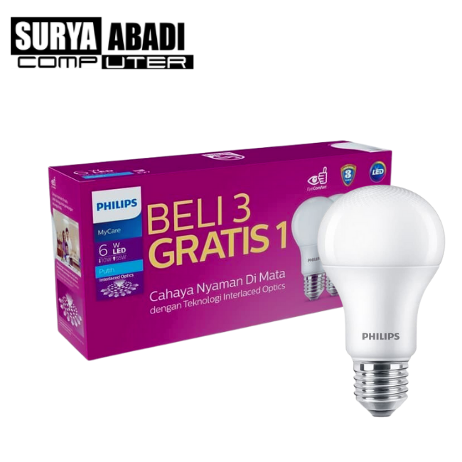 PHILIPS LED BULB 6W PAKET (ISI 4)