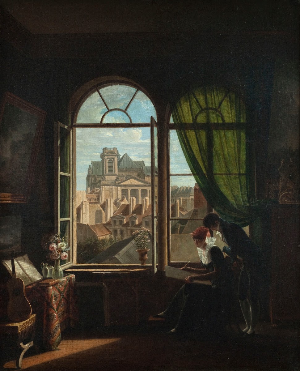 Intérieur dartiste avec vue sur la façade de léglise de Saint Eustache 1815