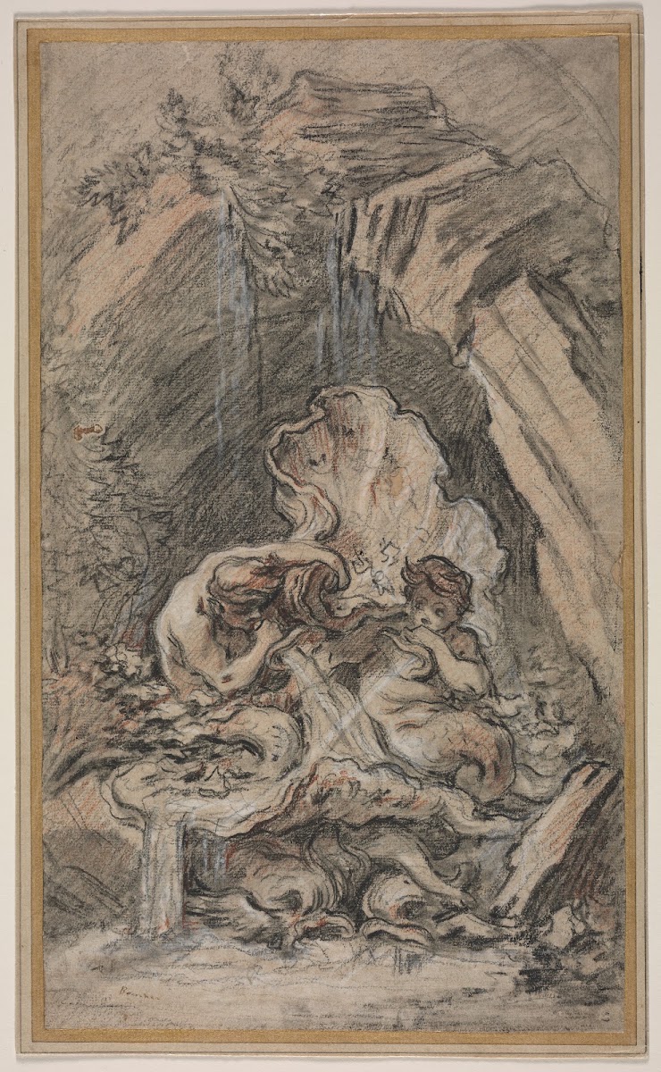 Fountain with Two Tritons Blowing Conch Shells c 1736