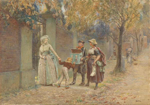 Man Met Een Kijkkast En Een Liedverkoopster 1868   1928