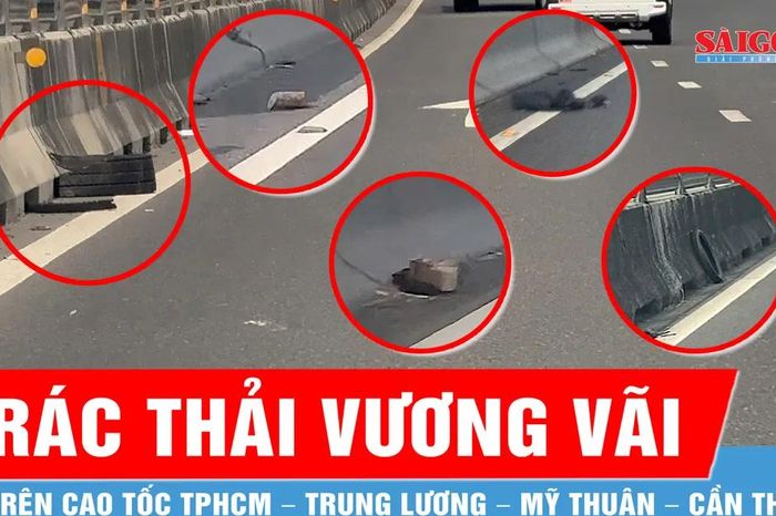 Nhiều loại rác thải trên cao tốc TPHCM - Trung Lương - Mỹ Thuận - Cần Thơ - Báo Sài Gòn Giải Phóng
