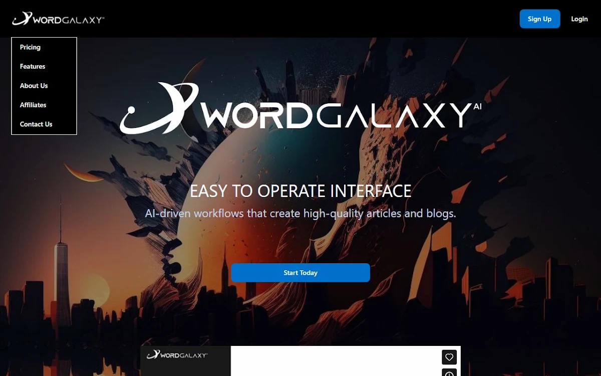 Captura de Wordgalaxy