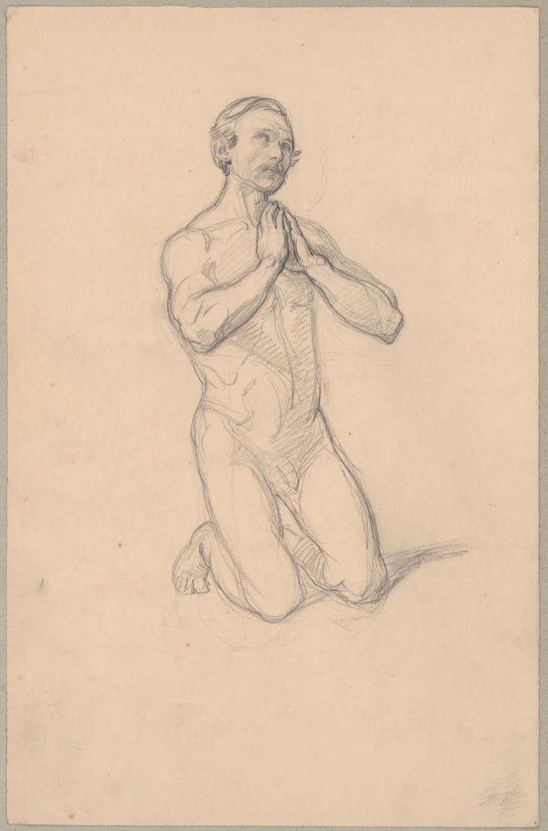 Nude sketch to the figure of St Matthias to the painting Martyrdom of St Matthia