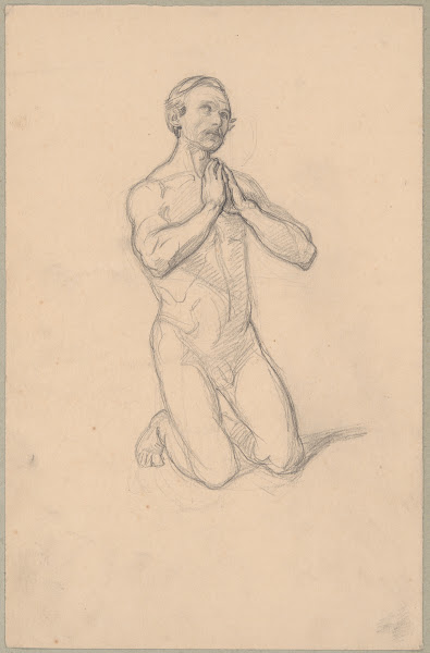 Nude sketch to the figure of St Matthias to the painting Martyrdom of St Matthia