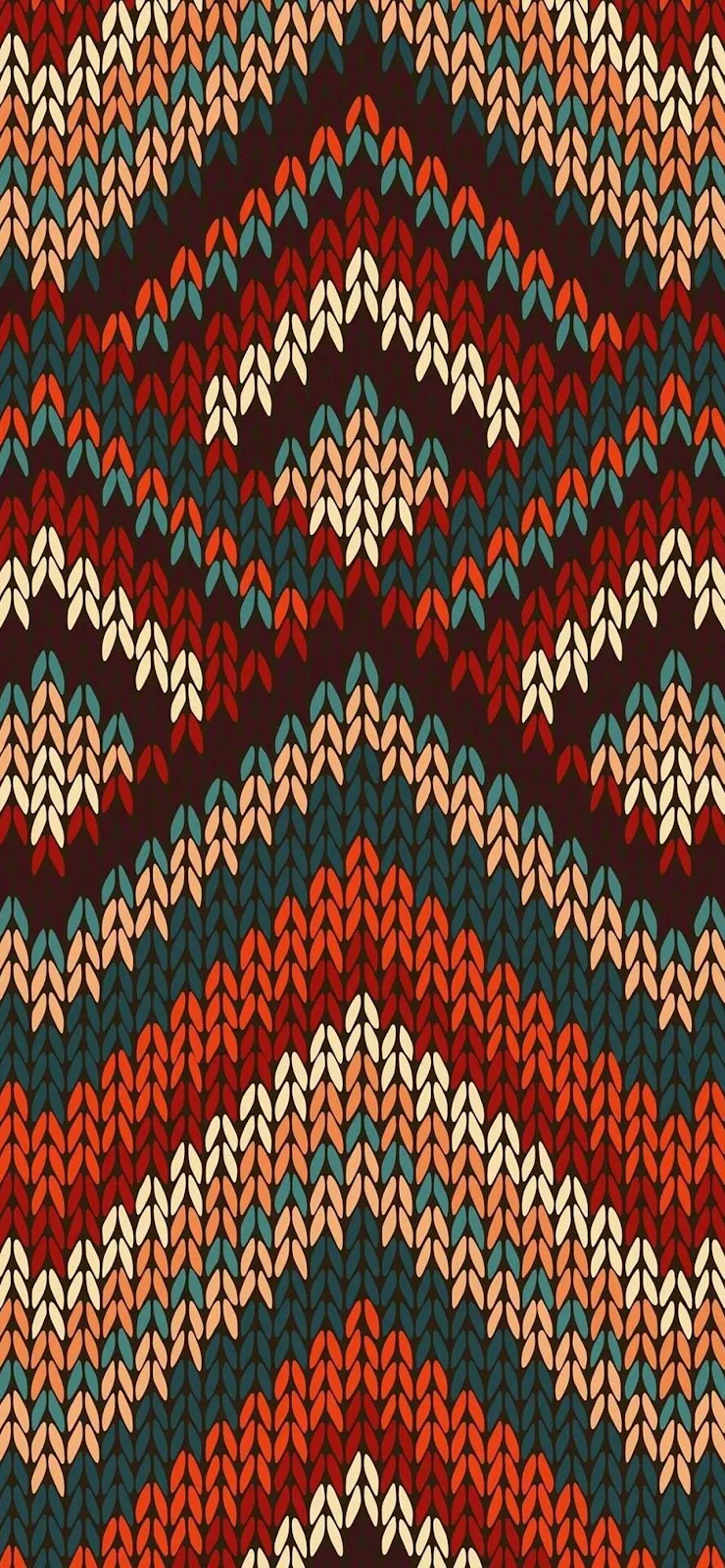 Colorful Knitted Chevron Pattern - Digital Illustration Full HD iPhone Wallpaper (1284x2778)