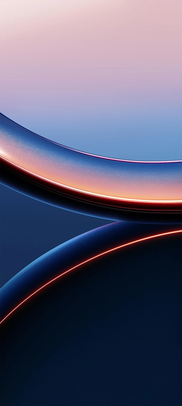 Abstract Blue Curved Waves - Abstract 3D Render 2K iPhone Wallpaper (1440x3200)