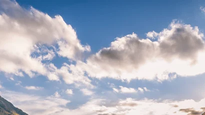 River Mountains Fall Clouds Tree 4K iPhone Wallpaper Background