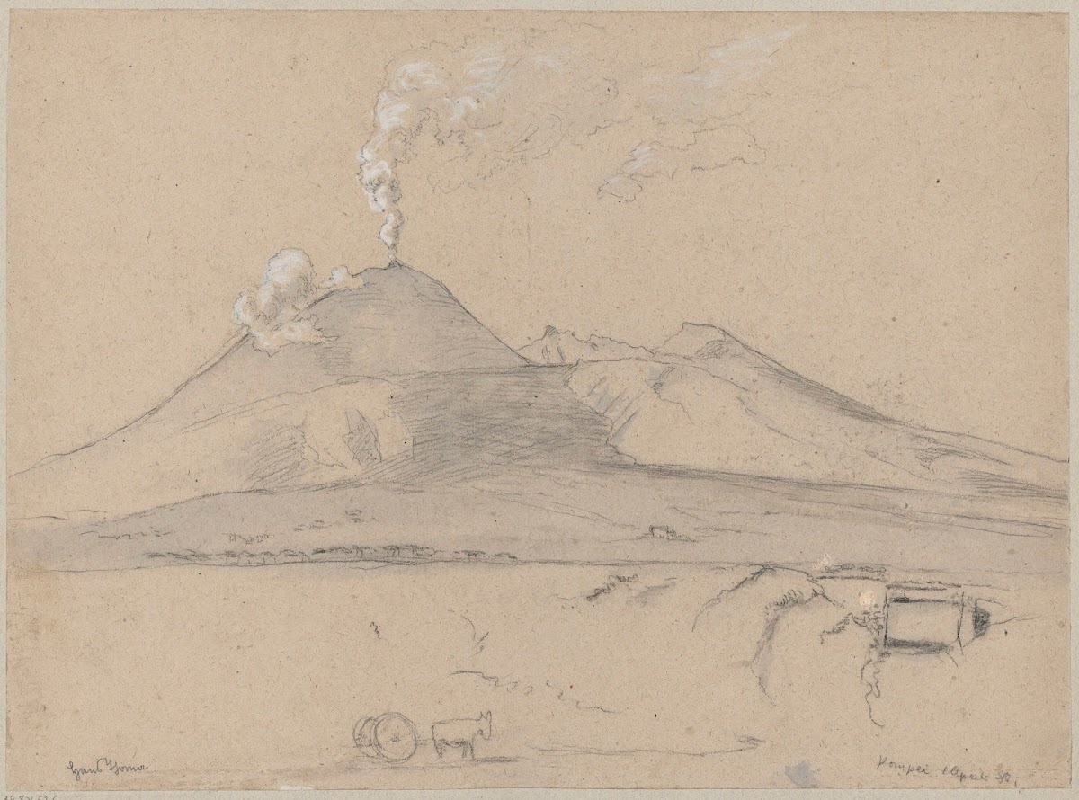 View of Vesuvius from the side of Pompeii 1880