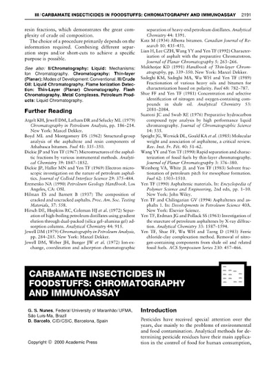 CARBAMATE INSECTICIDES IN FOODSTUFFS