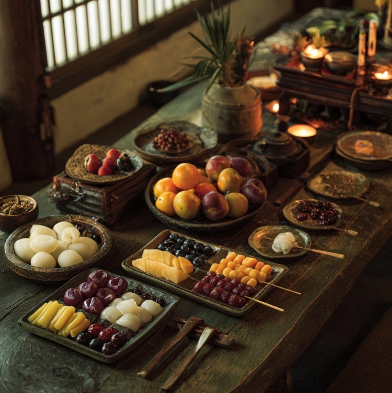 명절 시장 장보기 이미지