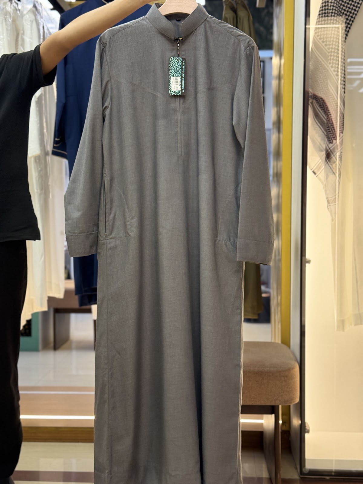 Indonesian Men's Thobe Dark Grey