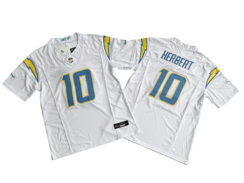 Men's Los Angeles Chargers Justin Herbert Nike White Vapor F.U.S.E. Limited Jersey.jpeg