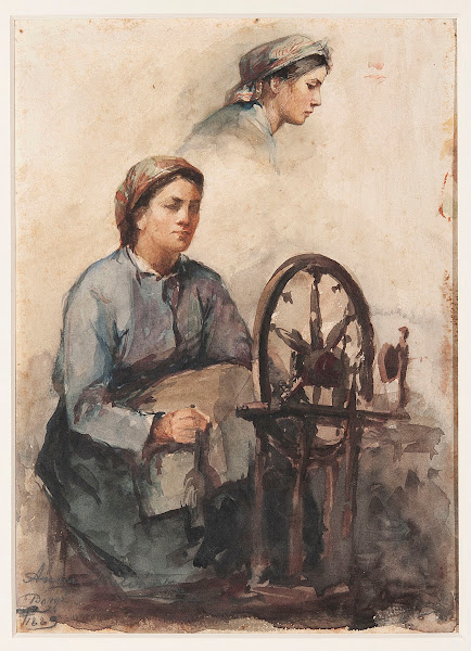 A Village Woman at the Spinning Wheel 1883