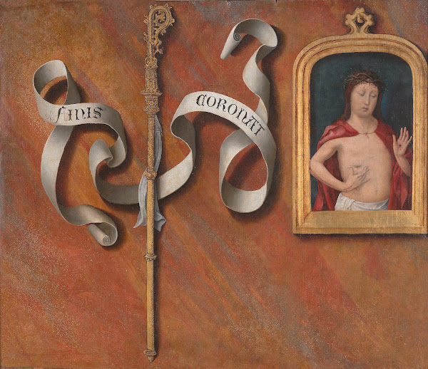 Trompe loeil with Painting of The Man of Sorrows ca 151415