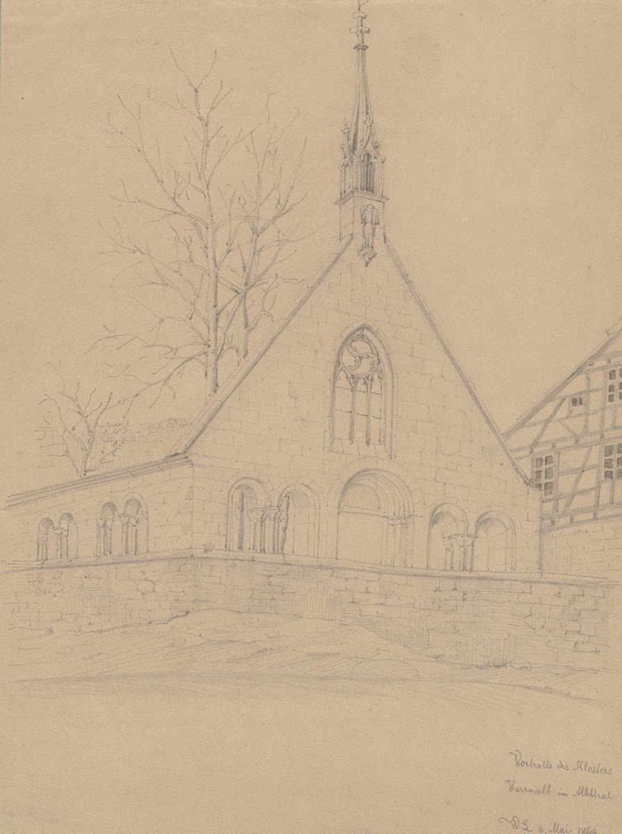 Vorhalle des Klosters Herrenalb im Albtal 1849