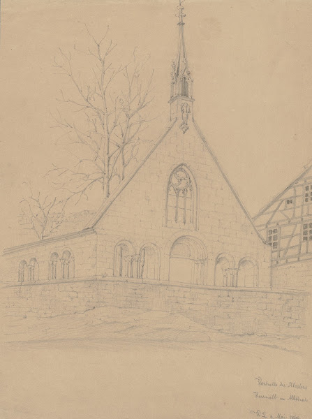 Vorhalle des Klosters Herrenalb im Albtal 1849