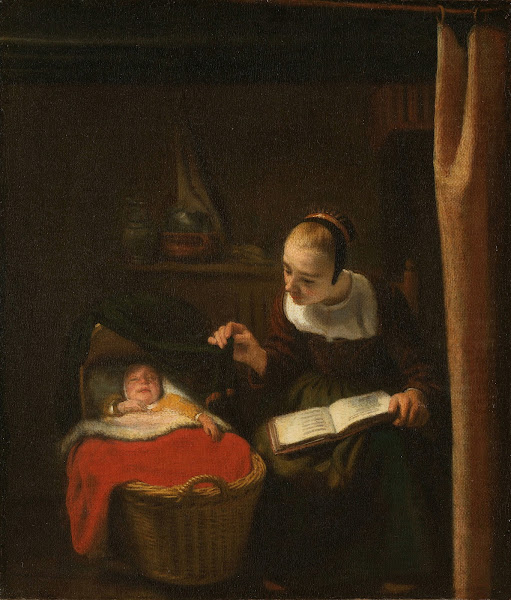 Young Woman at a Cradle 1652   1662