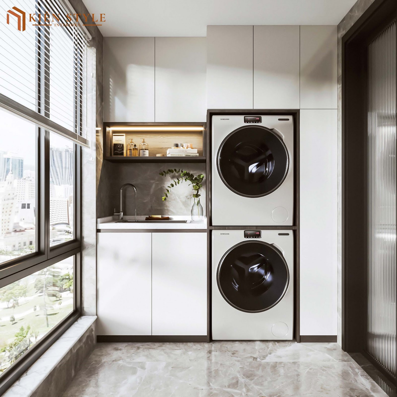 Mẫu tủ phòng giặt mới nhất 2024